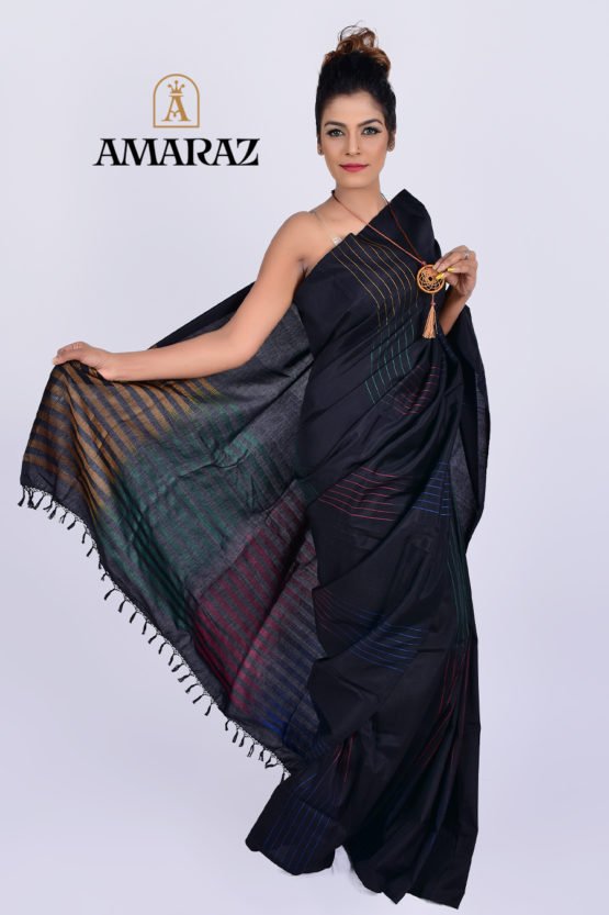 Black Lady Exclusive Silk Saree - Image 2