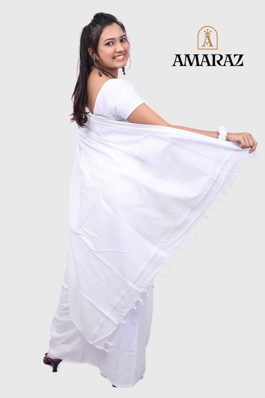 plain white cotton sarees online