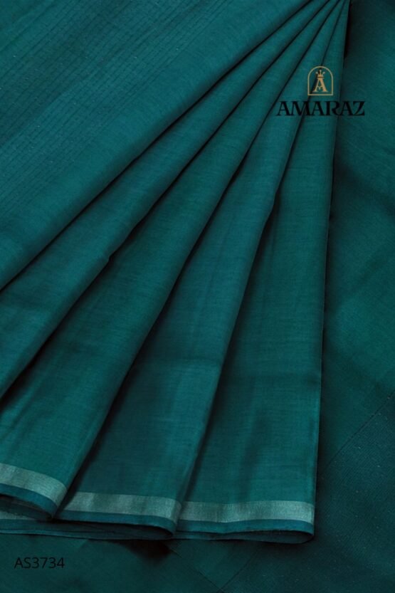 Dark Green Silk Saree - Image 3