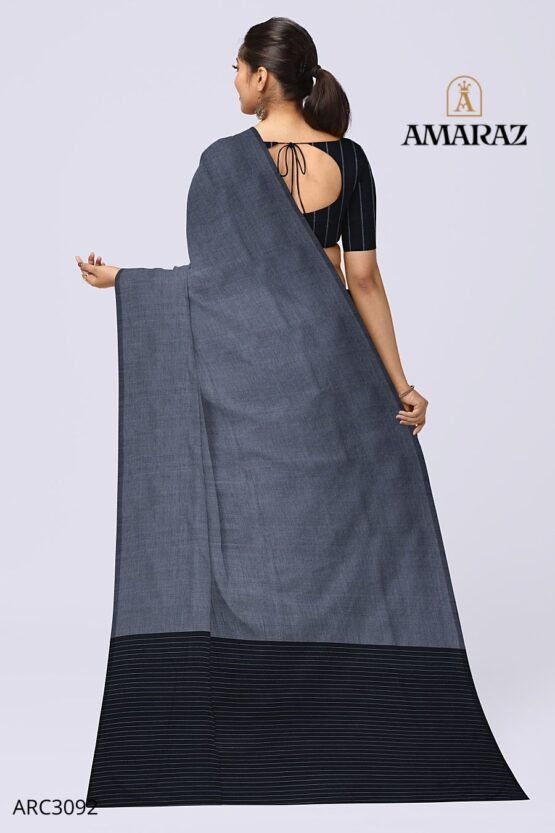 Ash & Black Handlooms Rich cotton Saree - Image 3