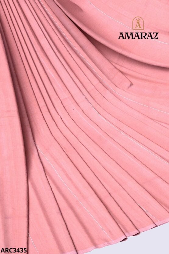 Sweet Pink Handloom Rich Cotton Saree ARC3435 - Image 4