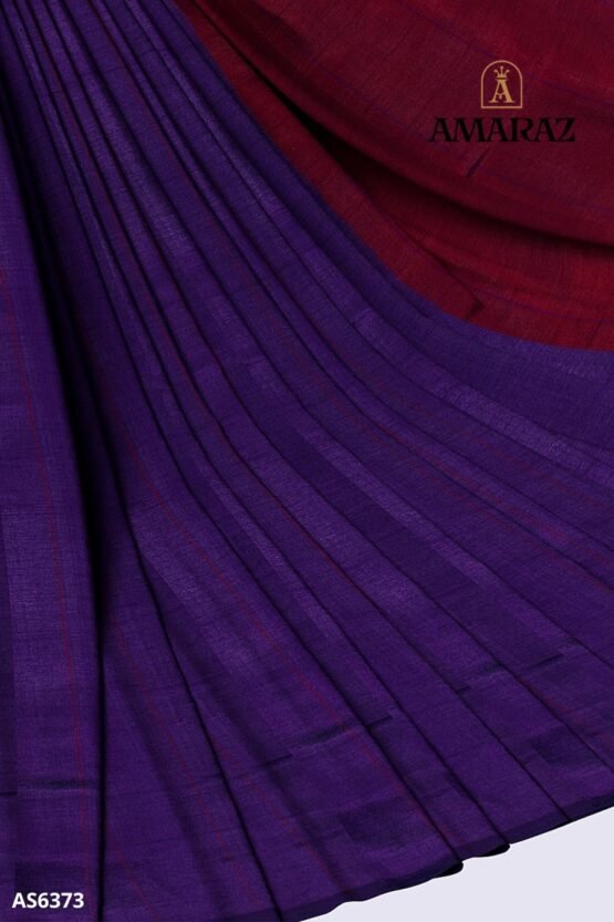 Marron Purple Handloom Silk Saree AS6373 - Image 4