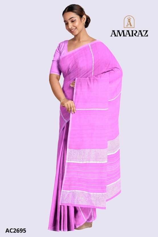 Pink Handloom Silk Saree AC2695 - Image 2