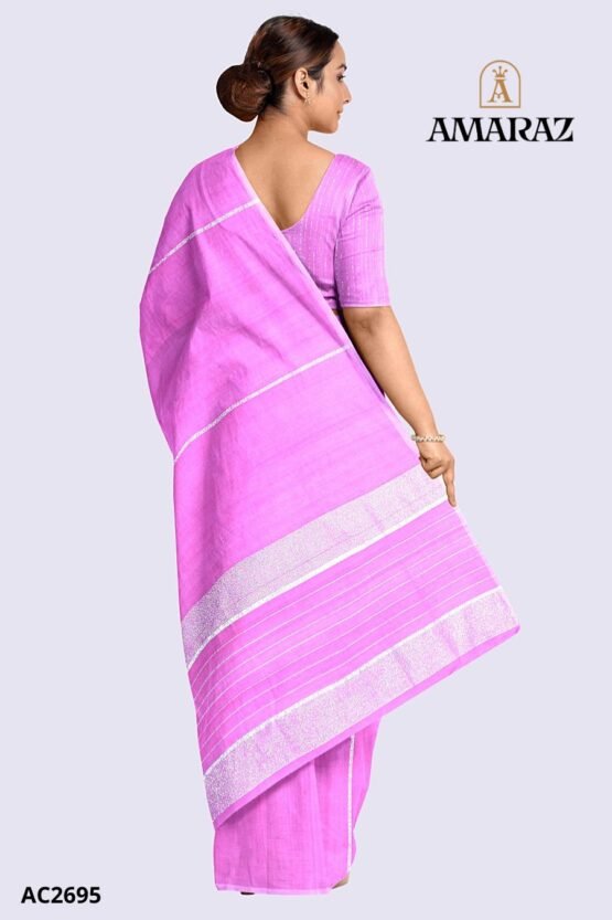 Pink Handloom Silk Saree AC2695 - Image 3