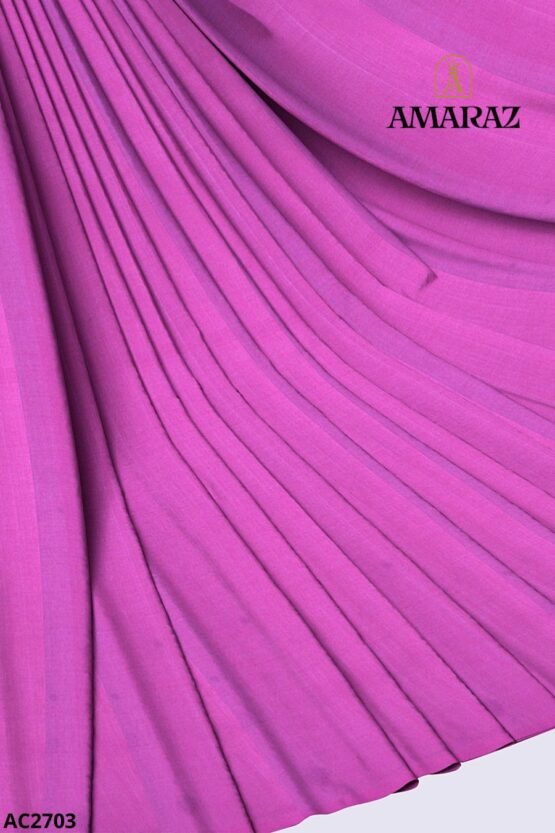 Pink Handloom Cotton Saree AC2703 - Image 4