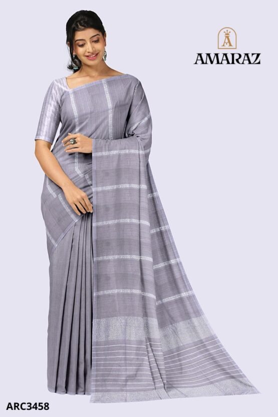 Grey Handloom Silk Saree ARC3458