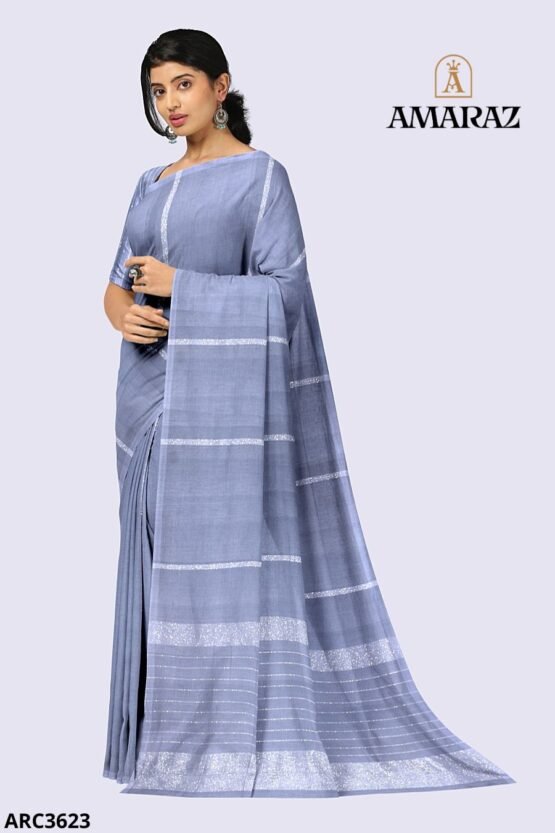 Blue Handloom Rich Cotton Saree ARC3623 - Image 2