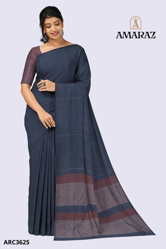 Blue Handloom Rich Cotton Saree ARC3625