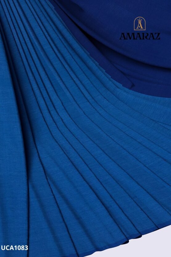 Blue Handloom Cotton Saree UCA1083 - Image 4