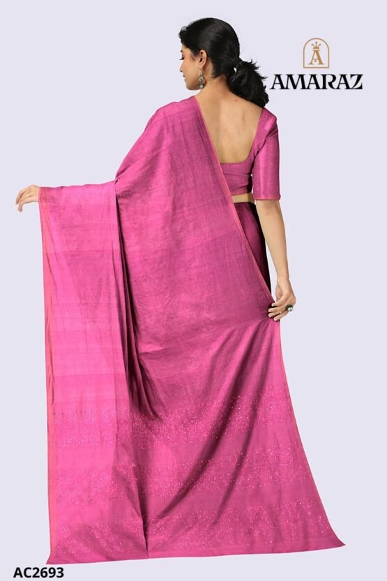 Pink Handloom Cotton Saree AC2693 - Image 3