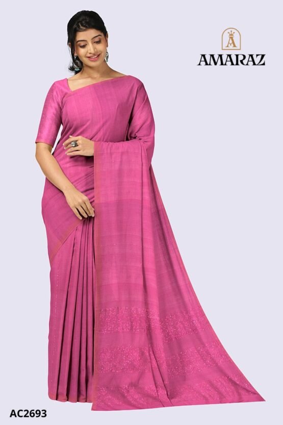 Pink Handloom Cotton Saree AC2693