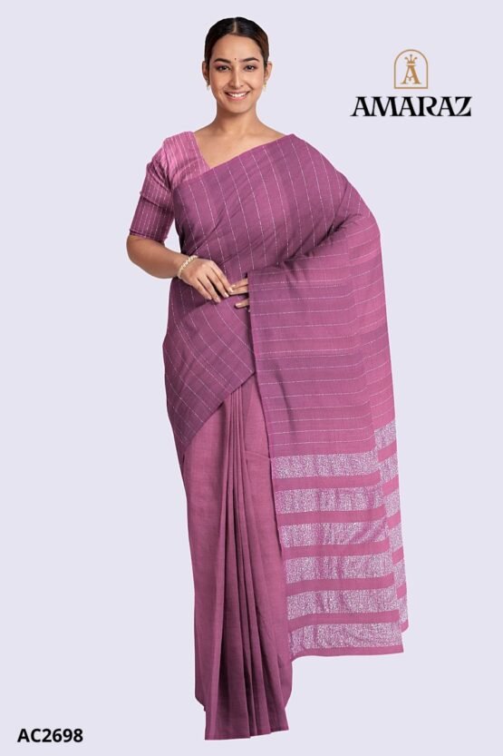 Pink Handloom Cotton Saree AC2698