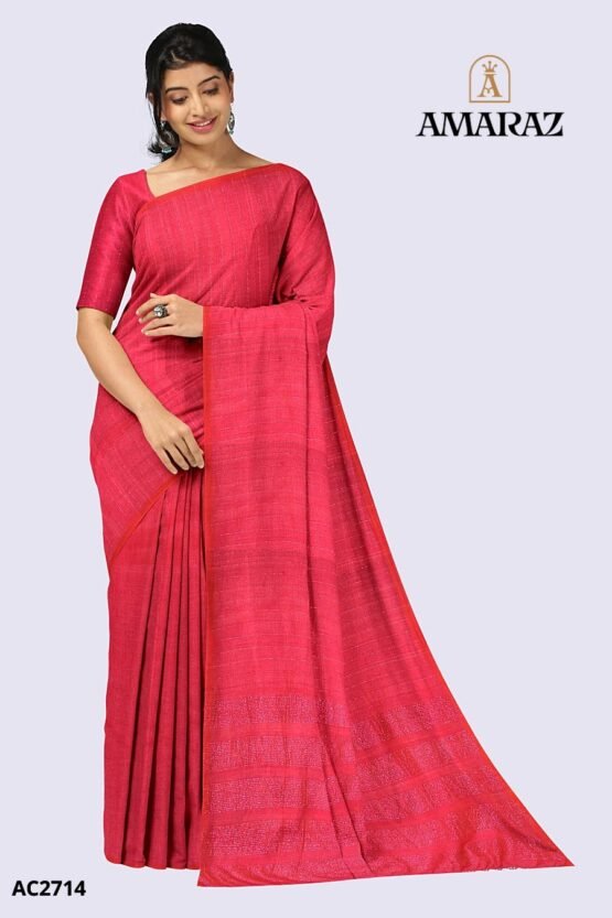 Pink Handloom Cotton Saree AC2714