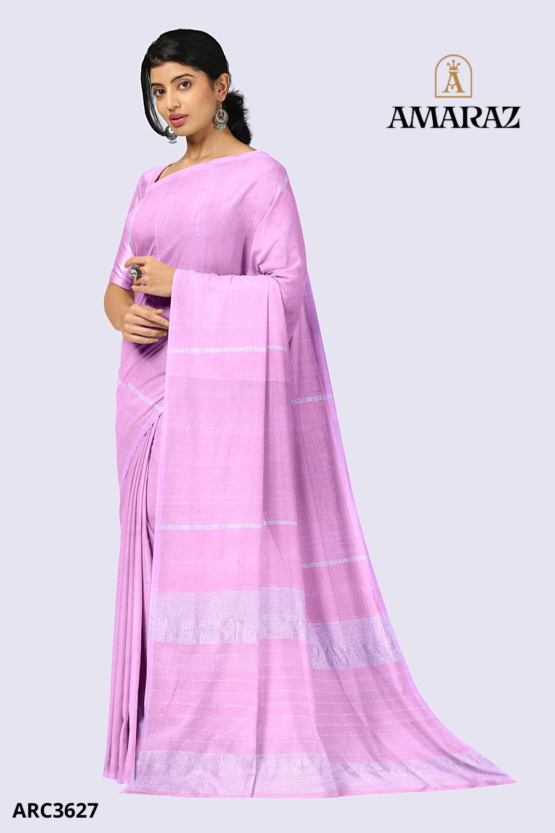 Pink Handloom Rich Cotton Saree ARC3627 - Image 2