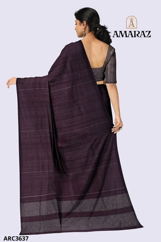 Brown Handloom Rich Cotton Saree ARC3637 - Image 3