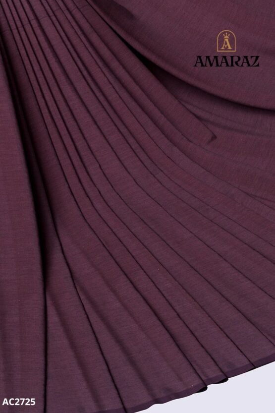 Plum Purple Handloom Cotton Saree AC2725 - Image 4