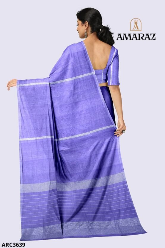 Purple Handloom Rich Cotton Saree ARC3639 - Image 3