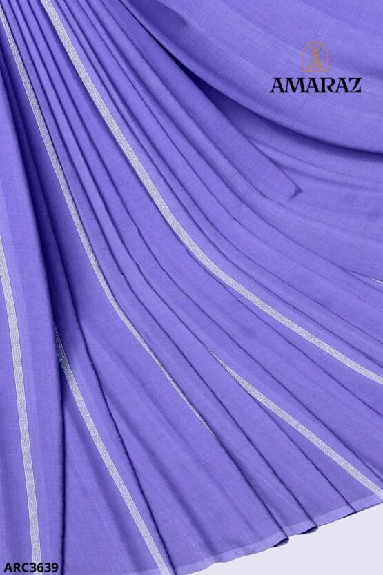 Purple Handloom Rich Cotton Saree ARC3639 - Image 4